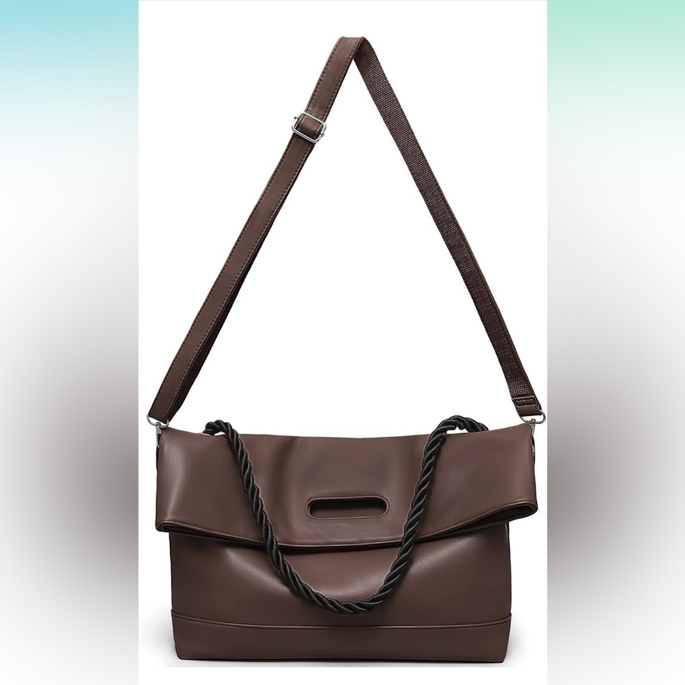 Elegant Brown Women's Bag convertible tote